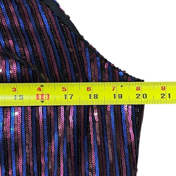 Trina Turk JuJu Sequin Dress Black Multi M Glam Party Cocktail Event Maximalist - Picture 6 of 10